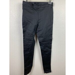 Maurices Faux Leather High Rise Pull On Leggings Size M Black Stretch Office